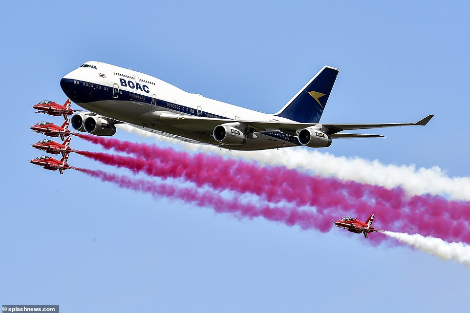 Akrobatik Udara Red Arrows Peringati Seabad British Airways